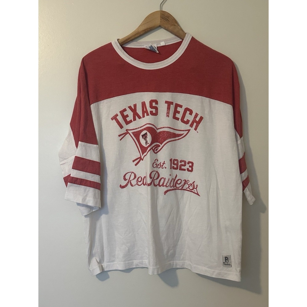 Texas Tech Red Raiders Women's Abigail T Shirt by PressBox Relaxed Fit Sz Large